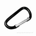 D-shaped Stylish Camping Aluminum Black Carabiner Keychain, Sized 7 x 4 x 0.7cm